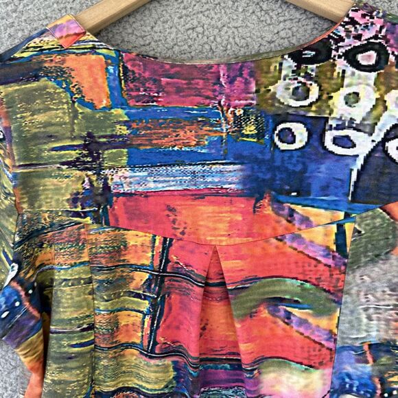 Parsley & Sage Top PL Petite Large Geometric Art to Wear Boho Beach Shirt PL - Picture 8 of 12